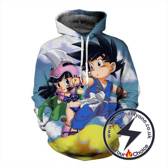 Dragon Ball Z - Chichi & Goku On Nimbus 3D - Hoodies